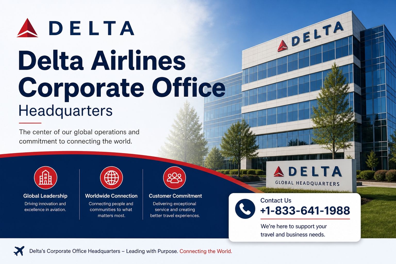 Delta Airlines Corporate Office Headquarters +1-833-641-1988
